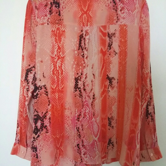 100% Silk shirt pink snake leopard print - Picture 2 of 3